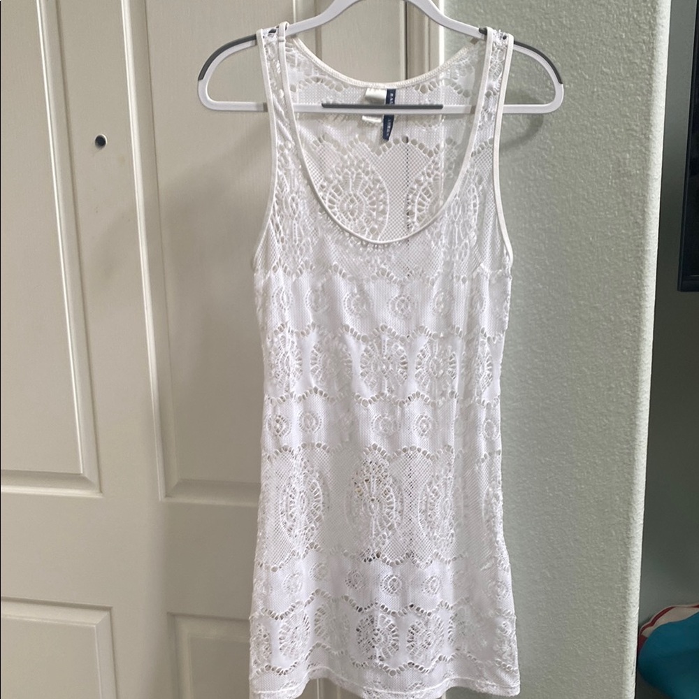 Ralph Lauren White Stretch Lace cover up